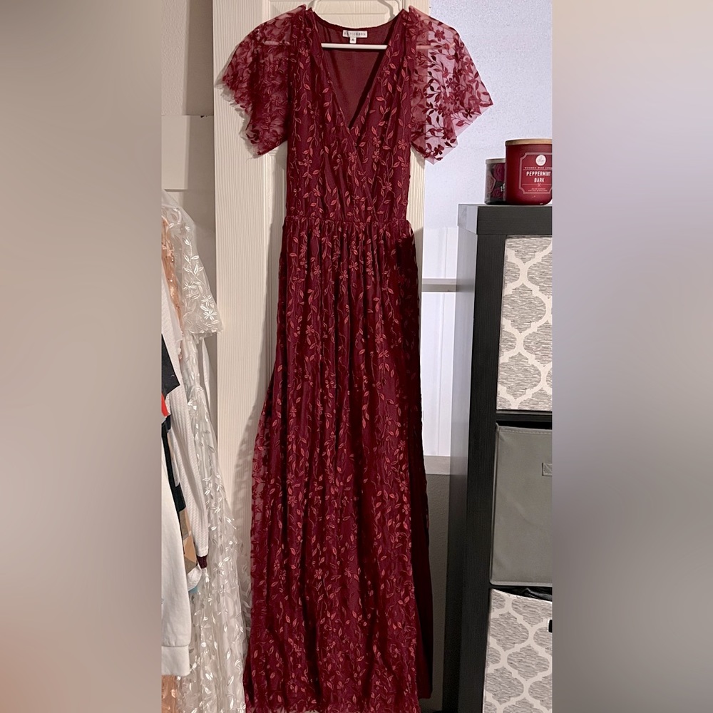 Burgundy Baltic Born Marseille Embossed Maxi Dress - XL